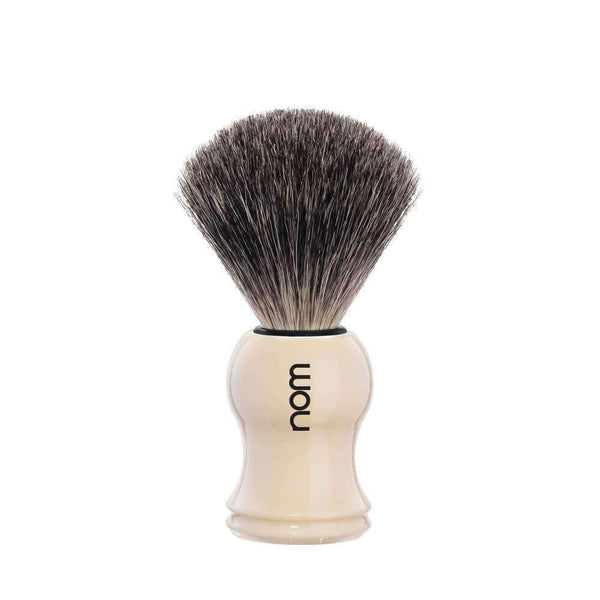 SHAVING BRUSH BY MÜHLE PURE BADGER Ivory Plastic Handle Man Of Siam Thailand 